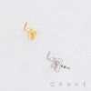 DAINTY COQUETTE BOW PIERCING 316L SURGICAL STEEL L-SHAPE NOSE RING DAINTY COQUETTE BOW PIERCING 316L SURGICAL STEEL L-SHAPE NOSE RING